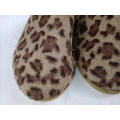 Leopard Faux Fur Slippers Warm Fuzzy Indoor